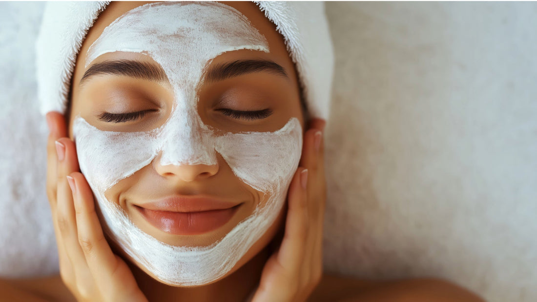 Woman with vegan face mask