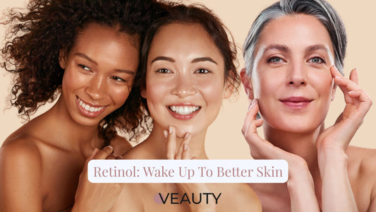 Three women with clear skin showing the positive effects of retinol night cream.