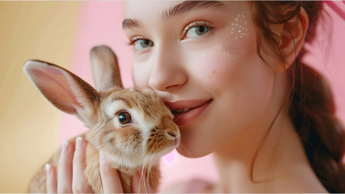 young woman holding a rabbit