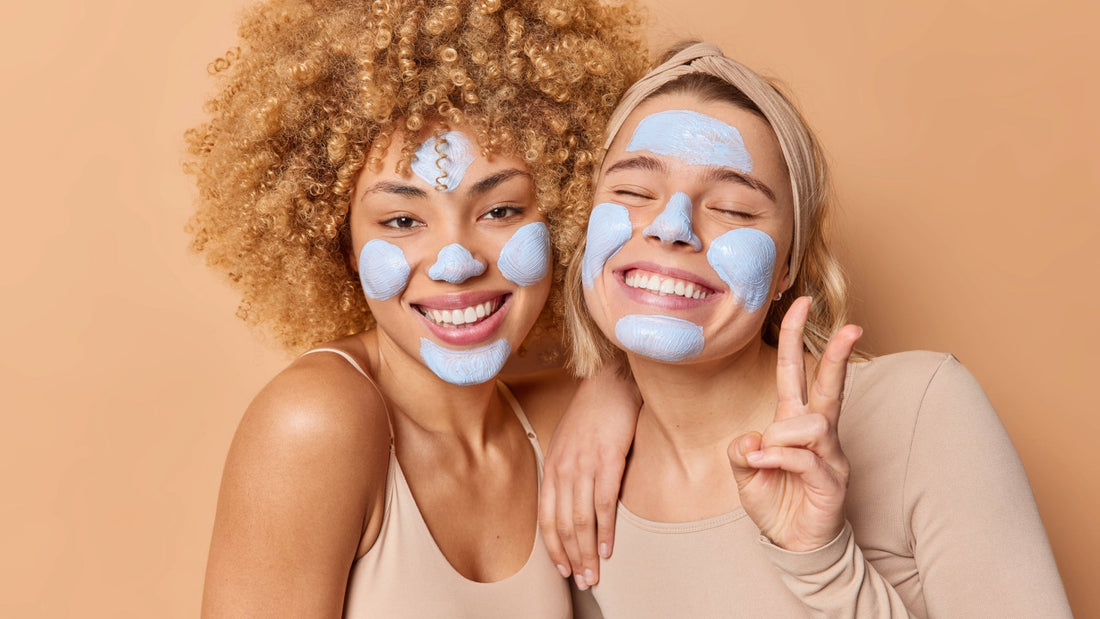 Two women with cosmetic face masks